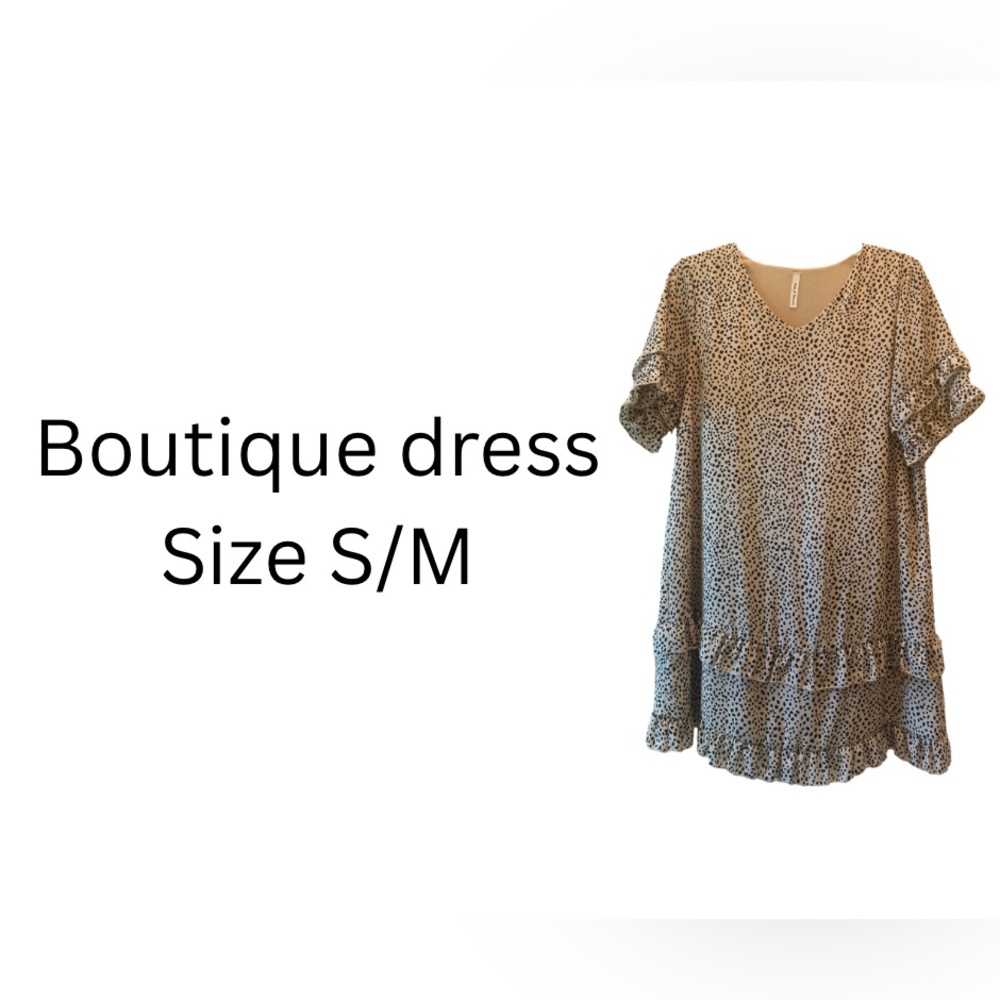 Women’s Boutique Dress in Tan and Black black